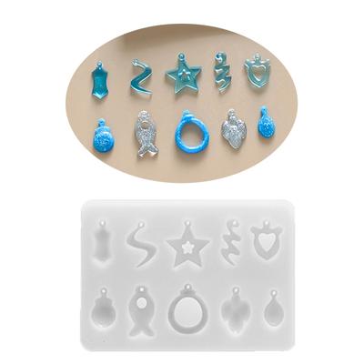 Soft Silicone Earrings Mold Crystal Epoxy Resin Casting Molds Irregular Ear Ring Mould for DIY Necklace Pendants