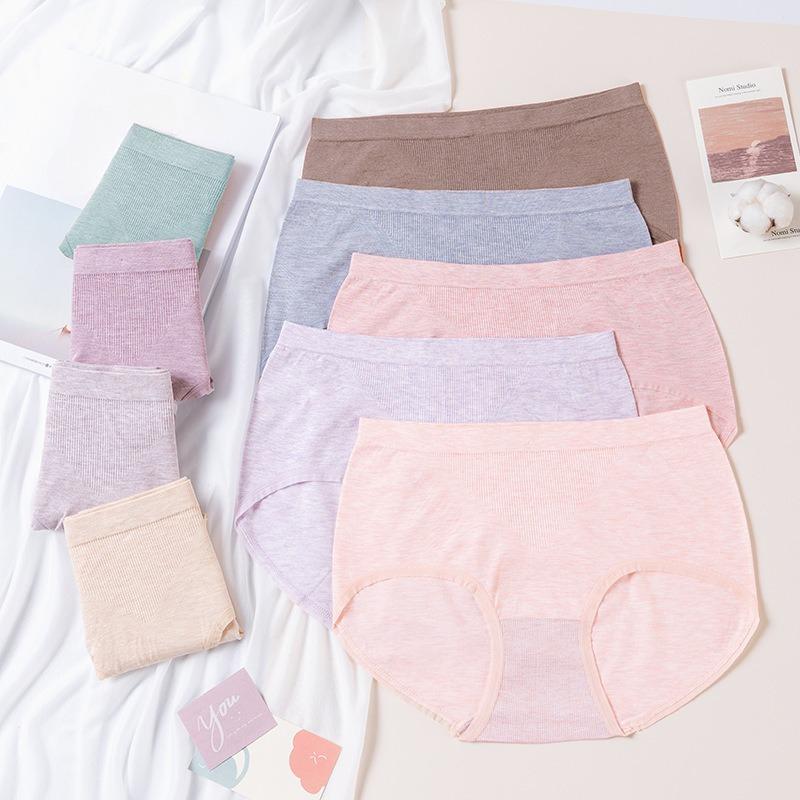 Ladies Spring and Summer Thin Stripe Naked Sense Without A Trace Pack Hip Abdominal Waist Triangle Briefs