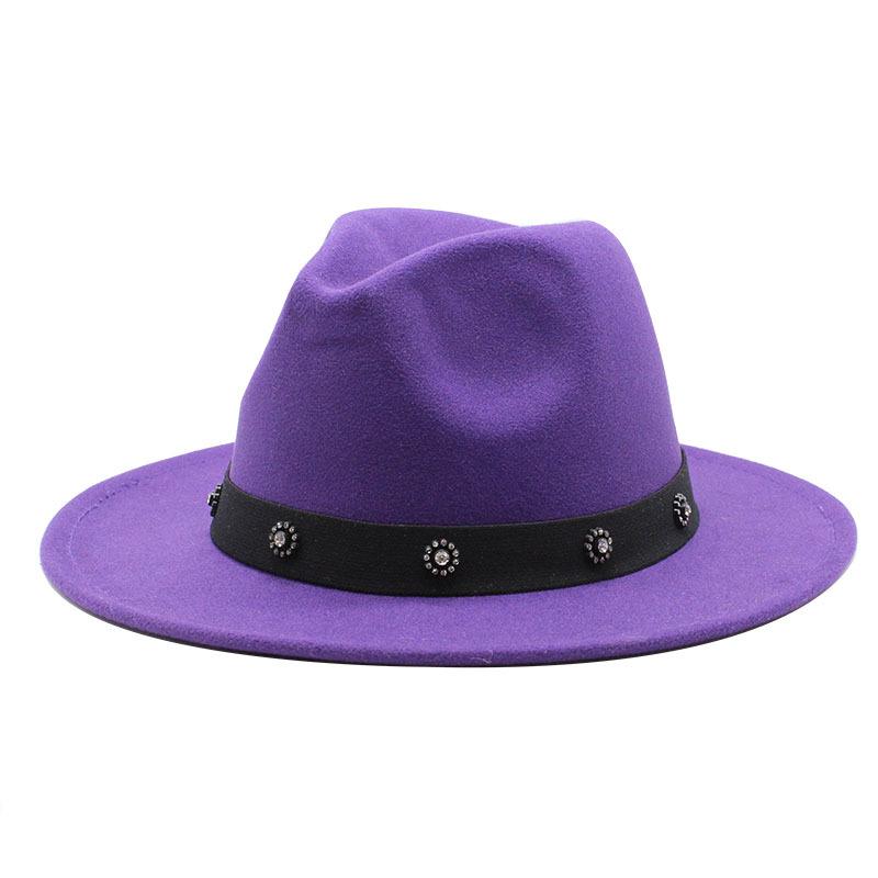 Top Hat British Classic Jazz Hat Wool Hat Big Eaves Hat Flat Edge Jazz Hat