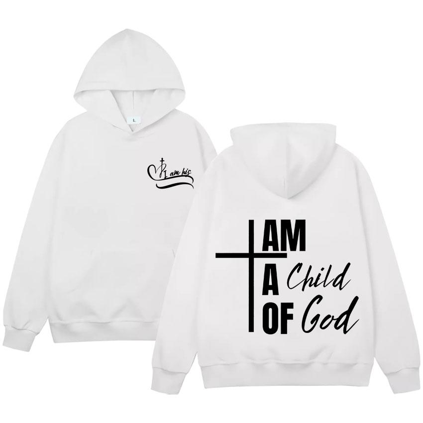 I Am Child of God Humor Men's Casual sportswear Harajuku Hip Hop long-sleeved hooded sportswear Loose Streetwear