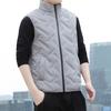 Men Waistcoat Embossing Solid Color Stand Collar Cotton Padded Coldproof Autumn Winter Zipper Vest Coat for Rock Climbing
