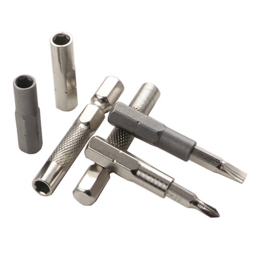 2Pcs Hex Shank Adapter Converts 6.35mm 1/4Inch To 4mm Bits Socket Holder Screwdriver Inserts Bit Adapter Converters