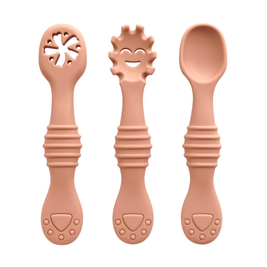 New Mother-kids 3PCS Baby Silicone Spoons Baby Utensils Training Cutlery Set Baby Feeding Meal Spoon Children's Tableware