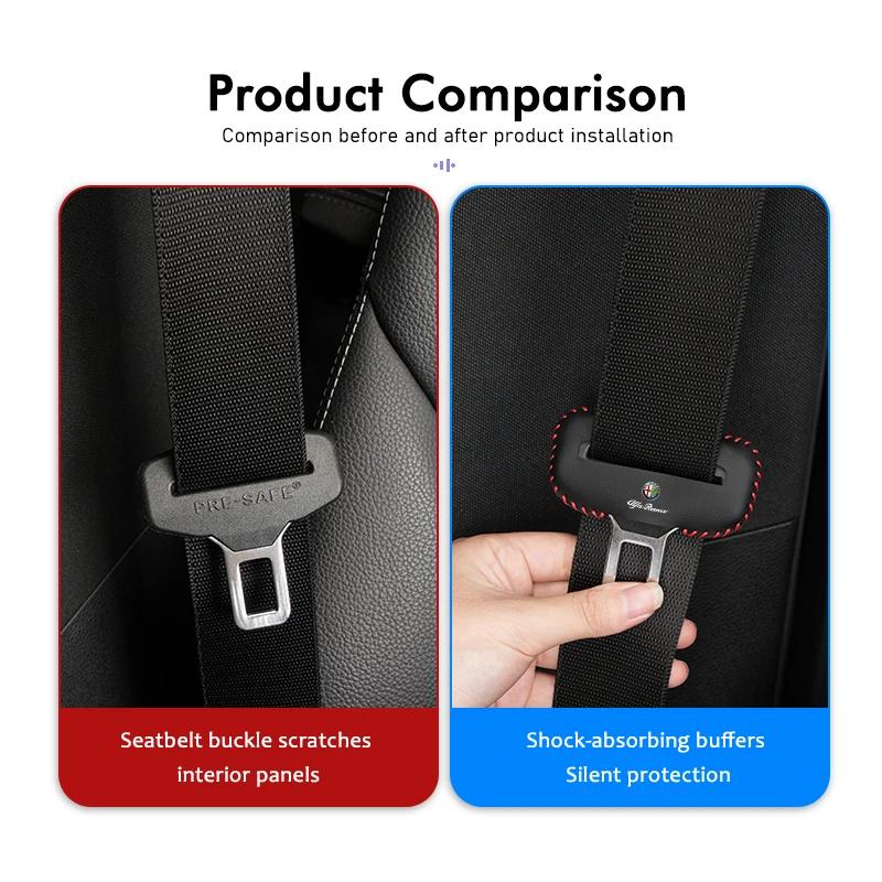 Car Seat Safety Belt Buckle Cover Anti-Scratch Protector Clip For Alfa Romeo 159 Giulietta 156 147 Giulia Mito GT Stelvio Spider zxb894