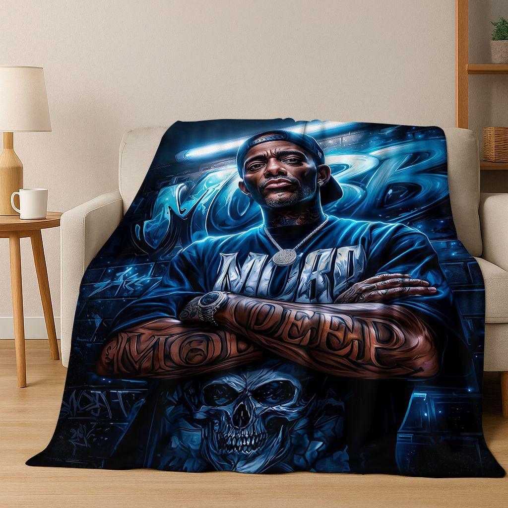 2026 New Legend Rappers Star Art Cartoon Hip Hop Flannel Blanket,Cozy Soft Throw Blanket for Home Bedroom Bed Sofa Cover Gift