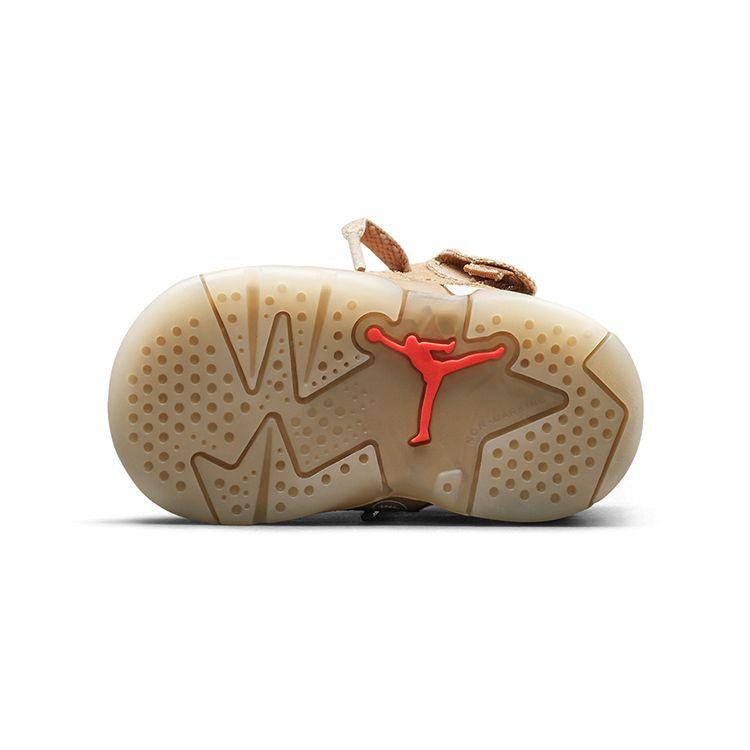 Travis Scott x Air Jordan 6 Retro TD British Khaki Dětské tenisky Tan Sail Bright-Crimson DH0692-200