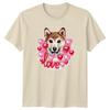 Watercolor Shiba Inu Dog Love Heart TShirt Shiba Inu Dogs Valentines Day