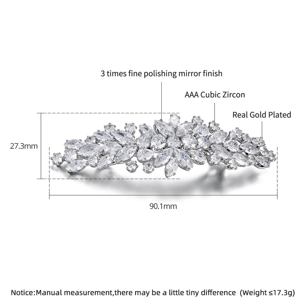 New Luxury Bridal Wedding Hair Pin Fashion Ladies Gifts Crystal Barrettes Woman Trendy Sparkling Elegant Geometric Clips Head