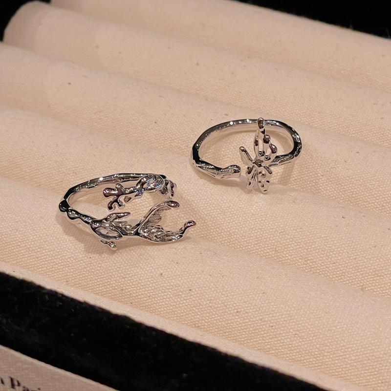 Neues Nischendesign Schmetterling offener Ring Hoher Sinn für Temperament Fischschwanz Goldfisch Französischer leichter Luxusring Damen