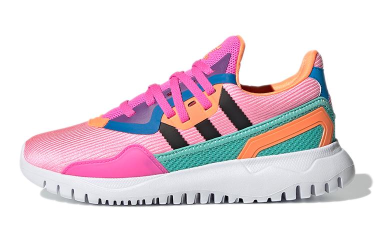 Adidas Originals Flex Collection J Abrasion Resistant Low top Kids Lifestyle Shoes Pink Blue FX5332 36