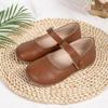 Kids' Casual Velcro Leather Shoes - Soft Sole, Solid Color, Versatile Design