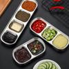 Sauce Dish Stainless Steel  for Spice Dish Soy Sauce 2-Compartment