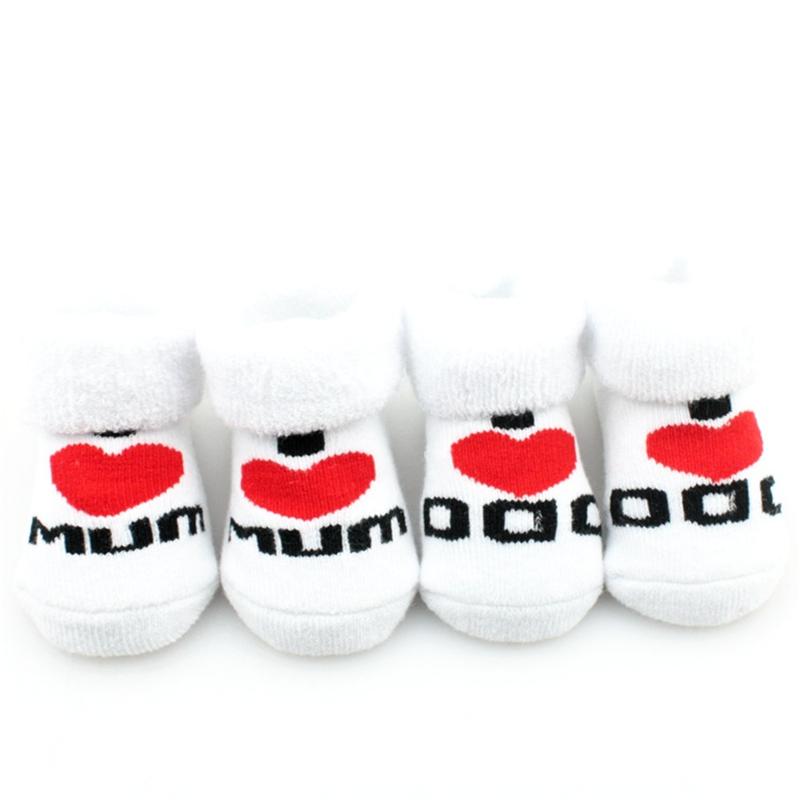 Babysockor Bomull Mini Söta Flickor Pojkar Älskar Pappa Älskar Mamma Nyfödda Barnsockor Småbarn Baby Golv Sängkläder Strumpor Baby Billiga Saker