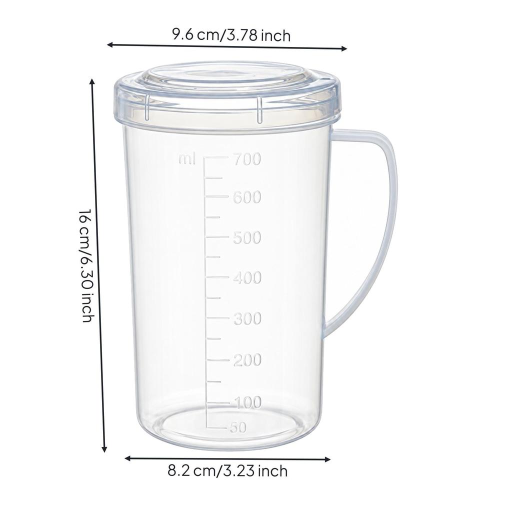 Translucent Microwave-Safe Measuring Cup with Lid Clear