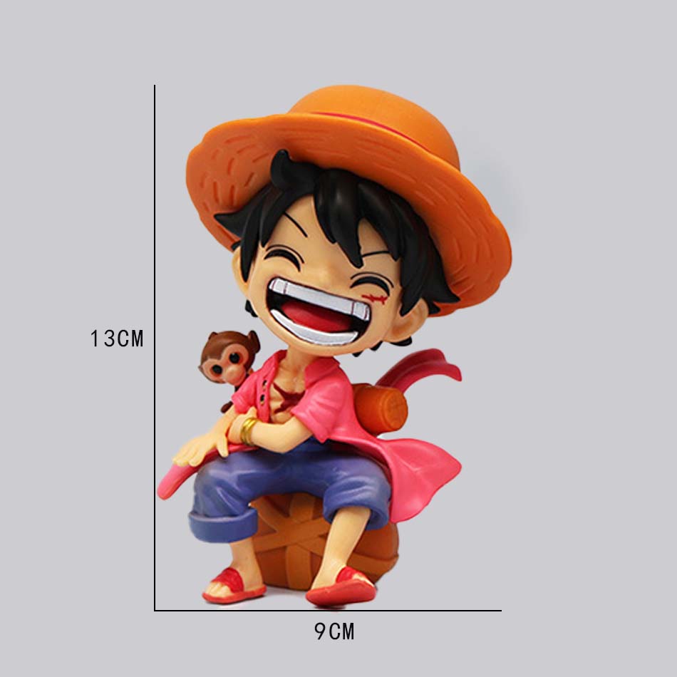 Hot sold One Piece Anime Figure Sitting Laughing Luffy Action Figures Kawaii Sanji Zoro Figurine Collection Toys Doll Gift Model