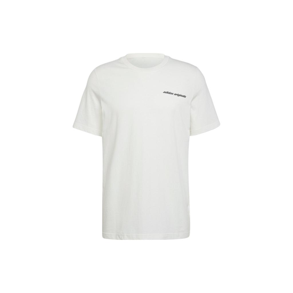 Adidas Originals Trefoil Logo Print Crew Neck Short Sleeve T-Shirt Men Tops White HC7189