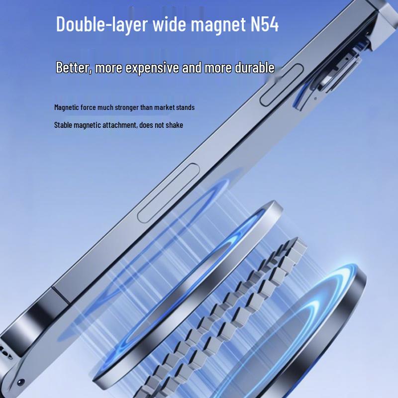 Universal Magnetic Car Phone Holder with Vacuum Suction for Dashboard and Desktop Use.