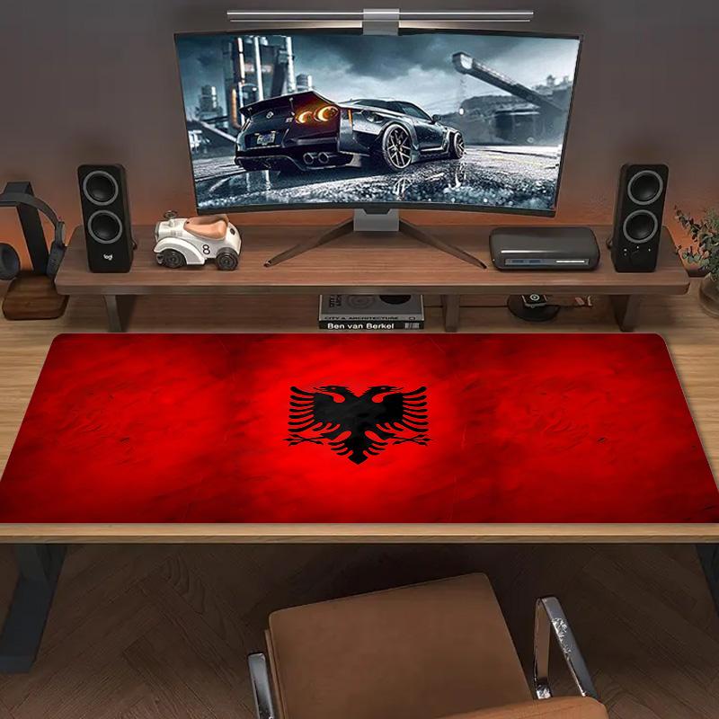 Albania Map Color Mouse Pad Large Gaming Table Cushion Non-slip Laptop Tablet Big Mousepad XXL Mat Mini PC Playmat With Lock edge