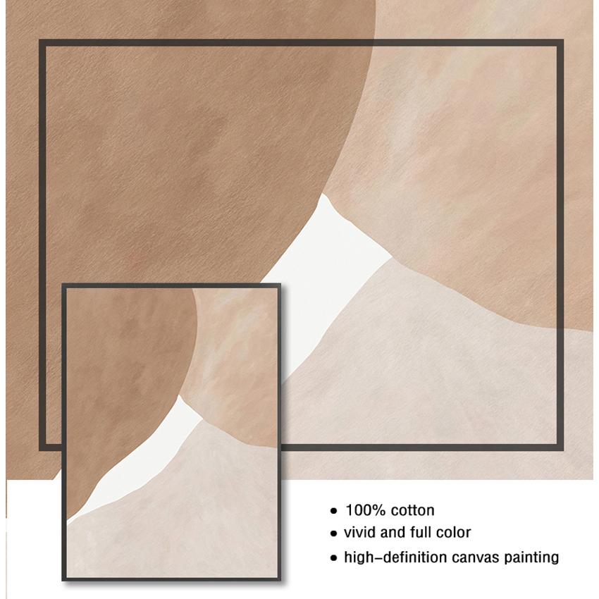 For Gallery Living Room Interior Home Decor Modern Beige Brown Abstract Geometric Canvas Painting Wall Art Prints Poster Picture
