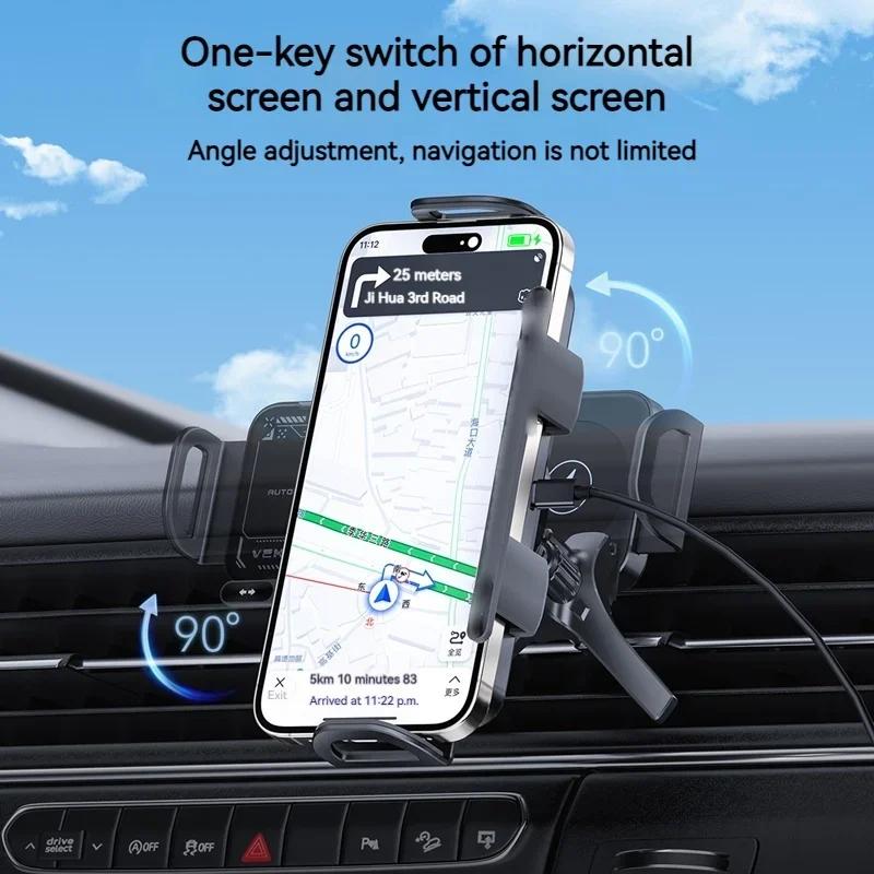 Universal Car Wireless Charger Holder 360° Rotation Phone Mount for Samsung Galaxy Fold 6 5 4 3 Z Flip S25 S24 iPhone 16 15
