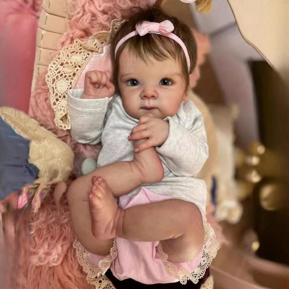 18'' 46 cm klut Body Reborn Doll Bettie Søt Soft Touch Nyfødte babyer Dukker Ekte synlige årer Fartøy Rebirth Dukker for barn Lekehusleketøy