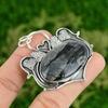 Sterling Silver Oval Picasso Jasper Gemstone Sister Bezel Anniversary Pendant