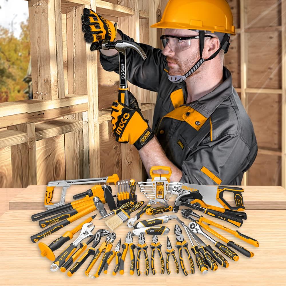 INGCO 3-Piece High-Leverage Pliers Set (HKPS08318) - Includes 200mm Pliers, 160mm Nippers, and 160mm Long Nose Pliers