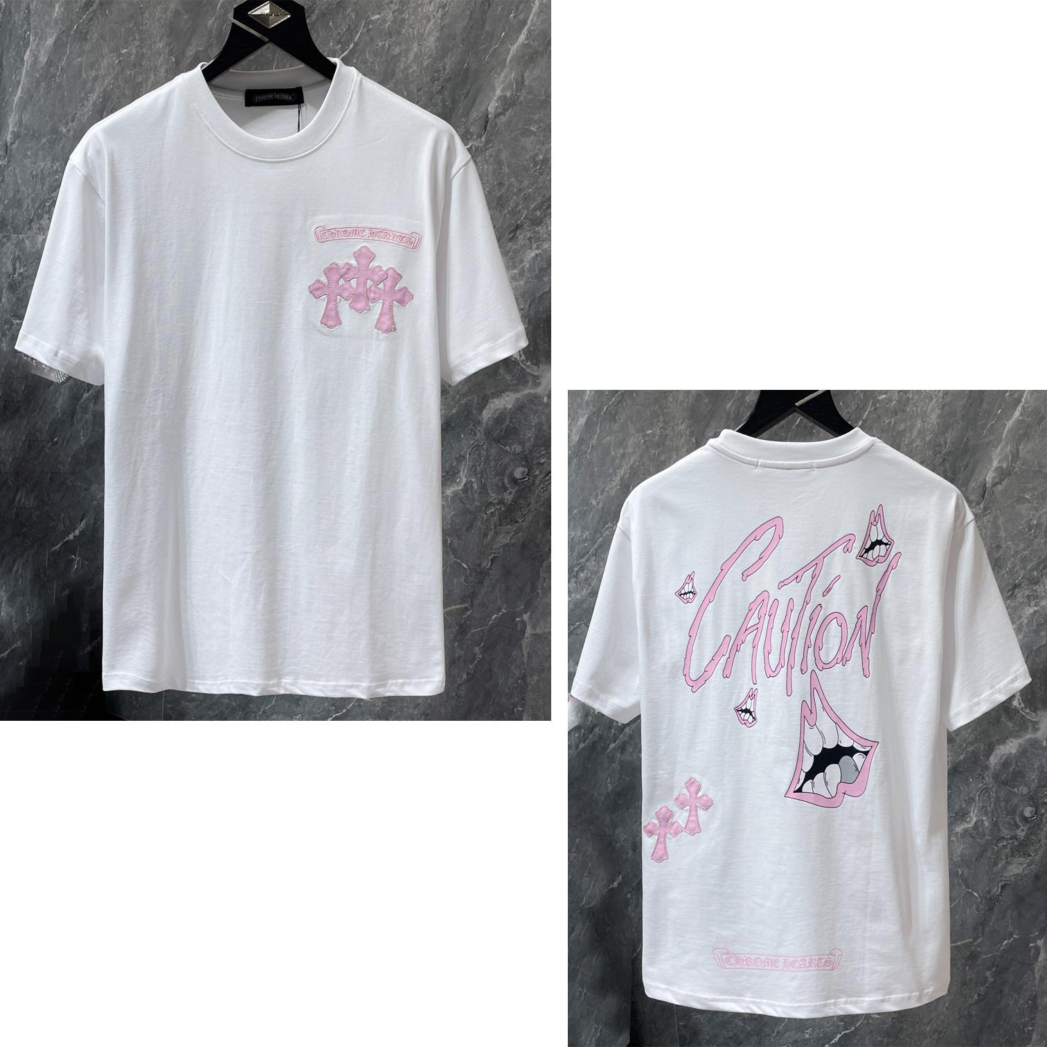 

8765 CHROME HEARTS 2026 Summer New High Quality Cotton Round Neck Loose Large Size Men s and Women s T-shirt Couple T-shirt XL білий
