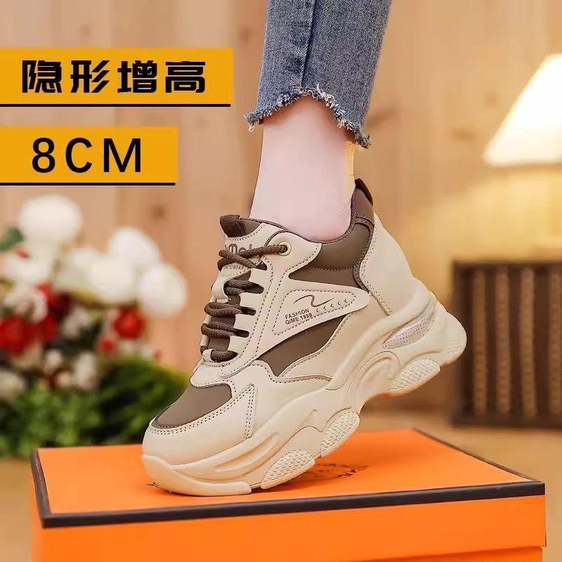 New European Dad Shoes Spring and Autumn Casual Sports Shoes Thick-soled Small People Increase In Height