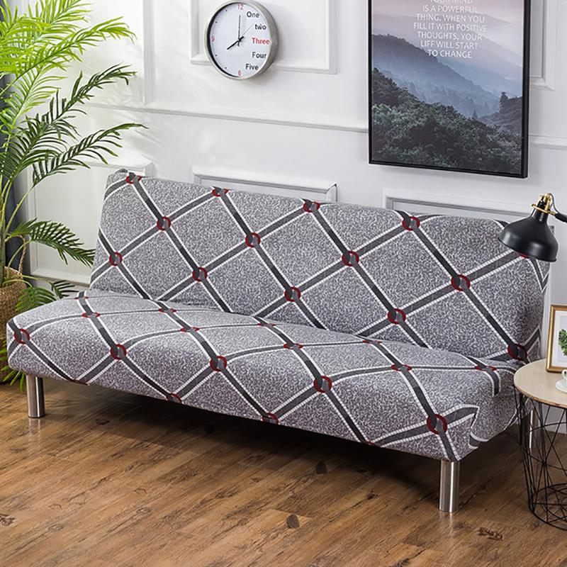 Meijuner Printed Sofa Bed Cover Universal Size Armless Sofa Bed Covers Tight Wrap Slip-resistant Elastic Stretch Slipcovers