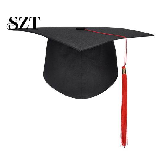 Unisex Graduation Cap with Tassel Bachelors Hat Adjustable Size Elastic Flexible Band Dress Accessory Master Degree Ceremony