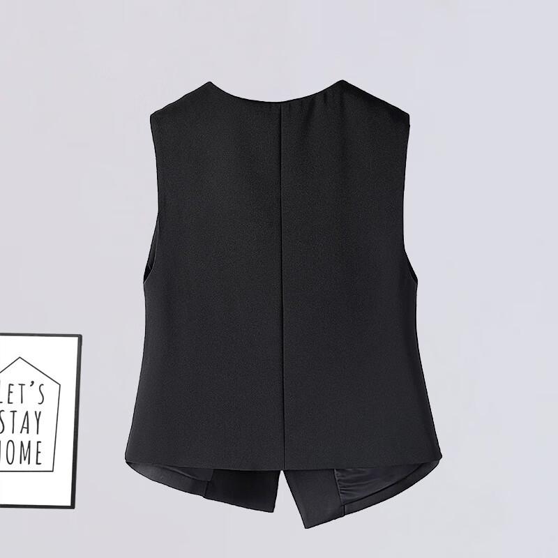 Siboisha Women's V-Neck Irregular Single-Breasted Vest