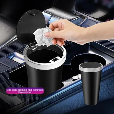Araba Mini Çöp Kovası Bardak Tutucu Çöp Kutusu Sızdırmaz Koku Önleyici Su Geçirmez Araba Aksesuarı SUV Sedan Kamyon İçin Çöp Düzenleyici