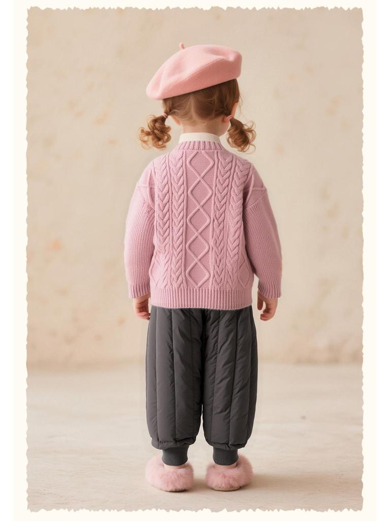 2025 Winter Mädchen Süßer & Vielseitiger Strickcardigan aus Merinowolle