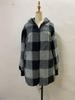 Women's Autumn/Winter Hooded Plaid Plush Cardigan Jacket