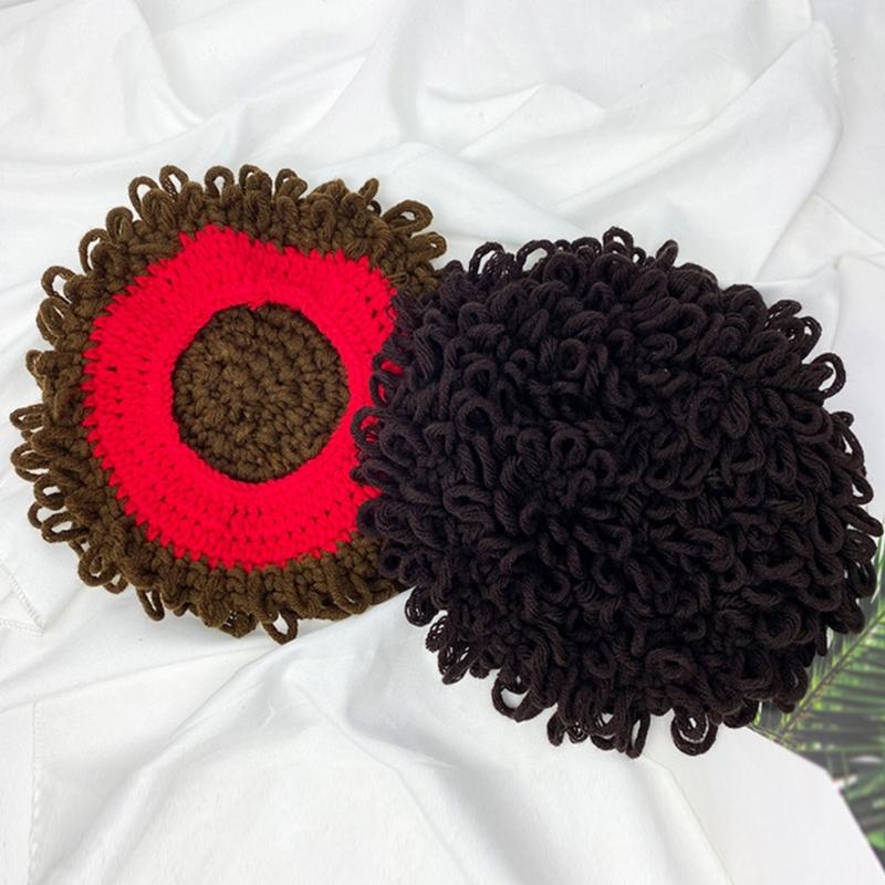 Childrens Curly Hair Hat Stretchy Cotton Mix Unisex Winter Hat For Halloween And Outdoor Play