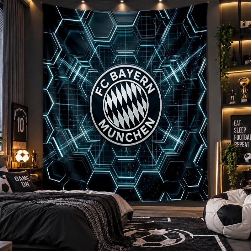 Wall Hanging Tapestry Bayern Munich Print Cloth for Living Room Bedroom Home Decor