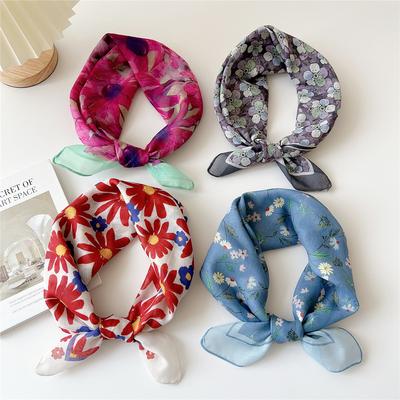 Cotton And Linen Small Square Scarf Silk Scarf Women'S Spring And Autumn New Style Artistic And Versatile Fashionable Temperament Headband Scarf