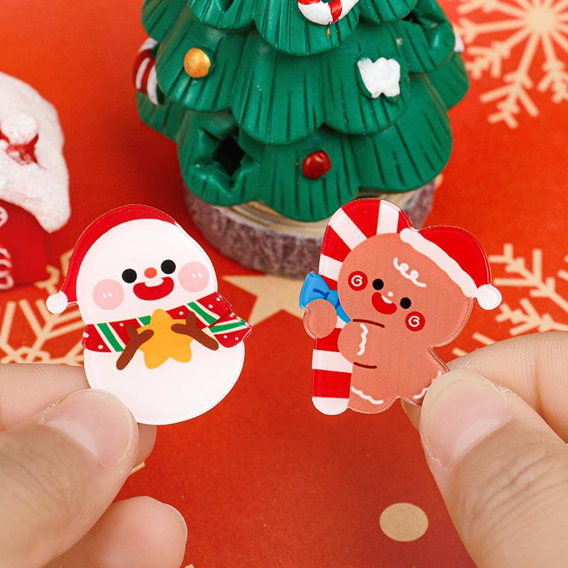 Vánoční brož: Roztomilý kreslený Santa Claus DIY dekorativní odznak pro studenty