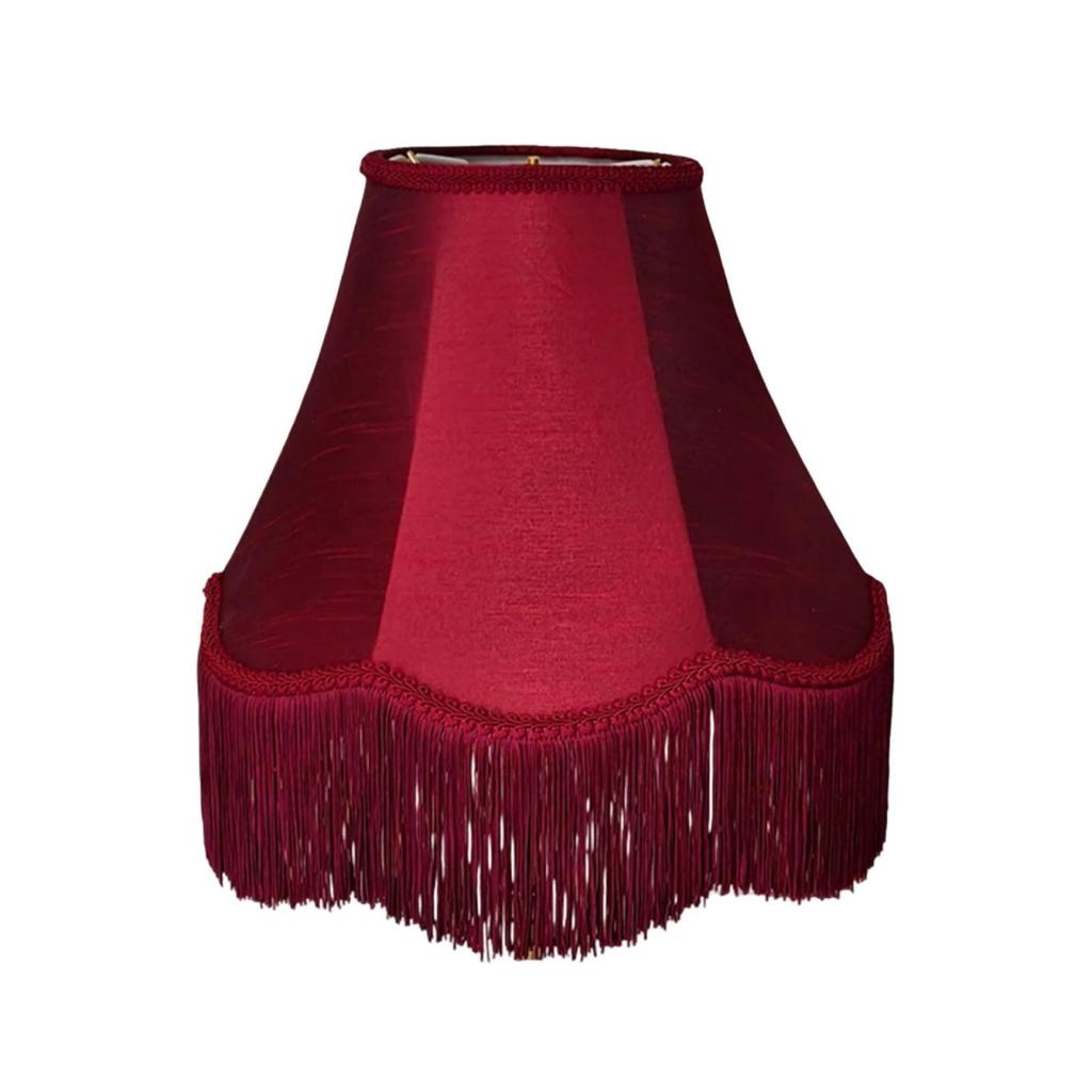 Lampshade with Fringe Trim Easy Assembly Lamp Shade Decorative for Bedside Table