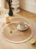 4pcs/set Hot Selling Fringe Eco-friendly Household Non-Slip Morden Style Table Woven Placemats Polyester Round Mat coaster set