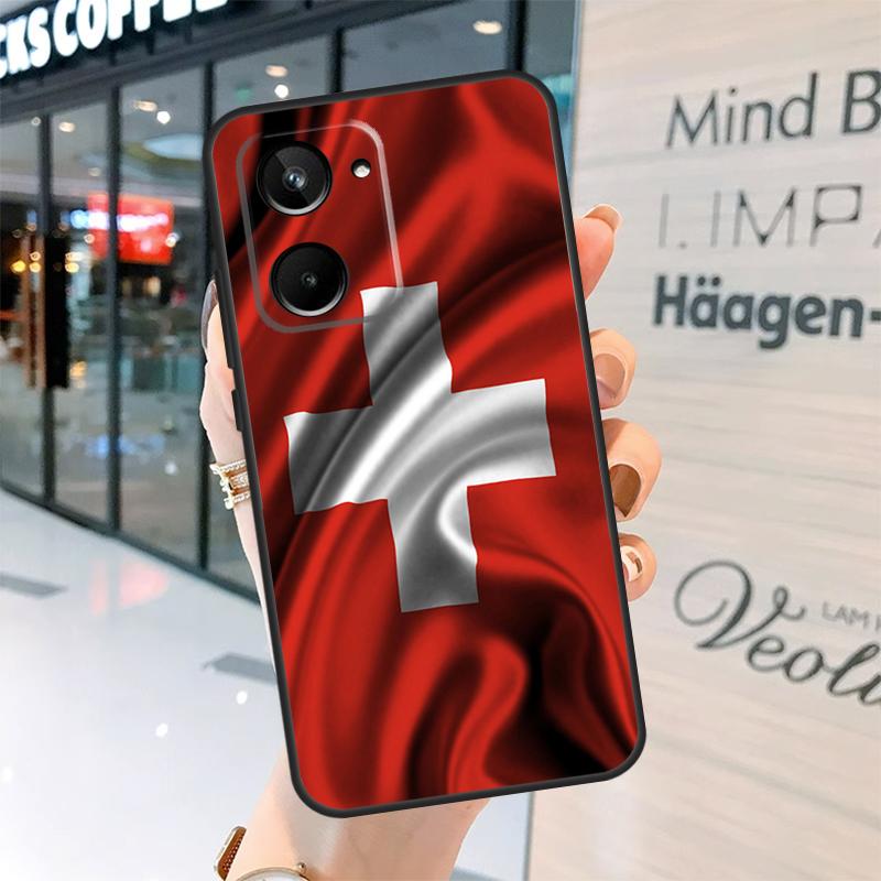 Switzerland Swiss Flag Case For Realme 15 13 12 10 11 14 Pro Plus GT6 GT7 C15 C35 C53 C55 C61 C63 C65 C67 C71 C75