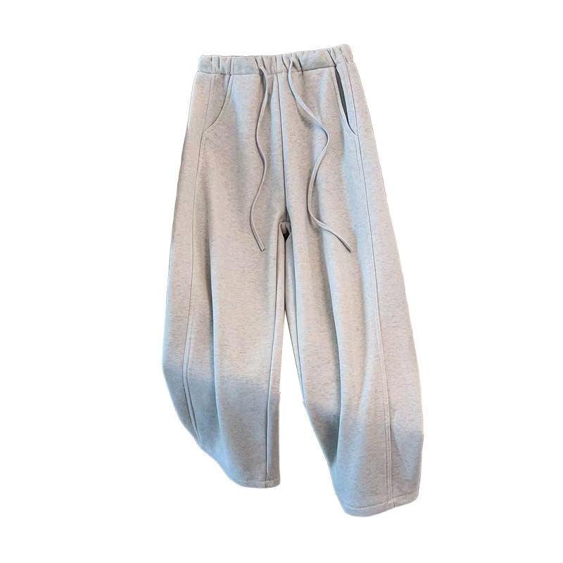 Extra Large Plus Size Women's High Waist Winter Casual Pants with Velvet, Loose Fit, 5137