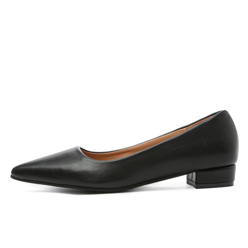 Nová špičatá špička mělká ústa čtvercový podpatek malé kožené boty dámské elegantní móda vysoké podpatky společenské boty Zapatos Mujer