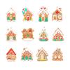Yousheng Gingerbread Man Christmas Ornaments Santa Claus Cane Snowflakes Plastic Hanging Decor for Farmhouse Xmas Tree Rustic Holiday Decoration