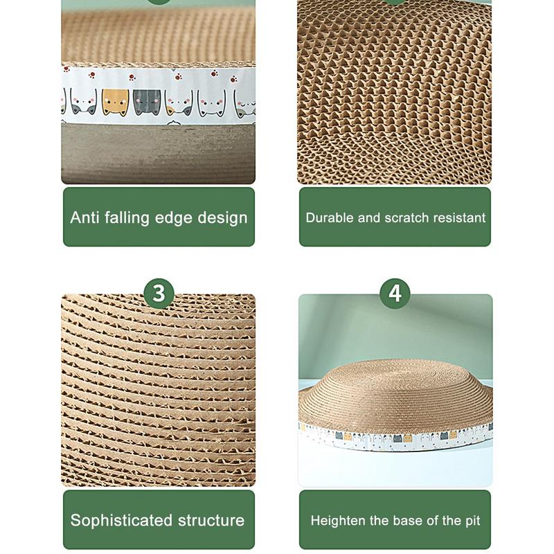 Cardboard Cat Scratcher Durable Bowl-shaped High-Density Scratch Pad for Indoor Cats Furniture Scratching Pads for Indoor Cats