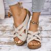 Fashion Women Slippers Summer Wedge 2025 Peep Toe Sandals Anti-slip Casual Female Platform Retro Outdoor Beach Shoes Sandalias De Mujer