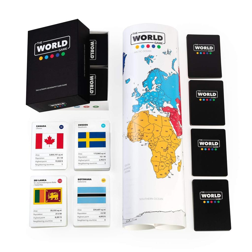 The World Game Geography Card Game Learning Board Game for Fun Gift for Learning Teenagers Boys and Girls English Version - - Kids/Family/Adults -