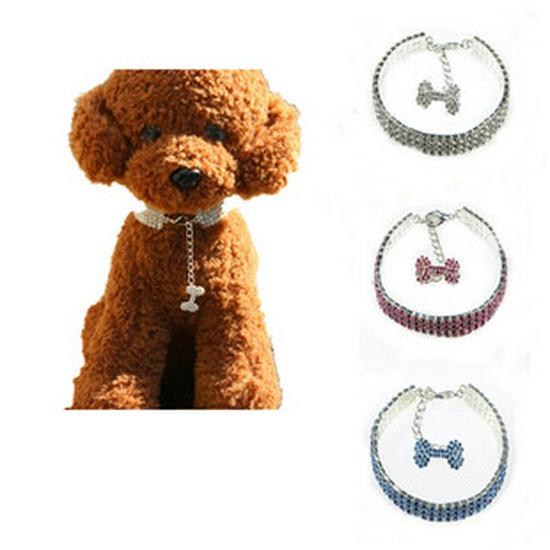 Heart Pendant Rhinestone Pet Collar for Small To Medium Dogs and Cats