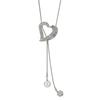 Fashion Heart Shape Pearl Crystal Long Necklace For Women With Zircon Decor